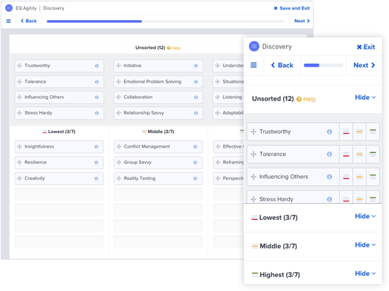 EQ Discovery on the Desktop and Phone sized screens